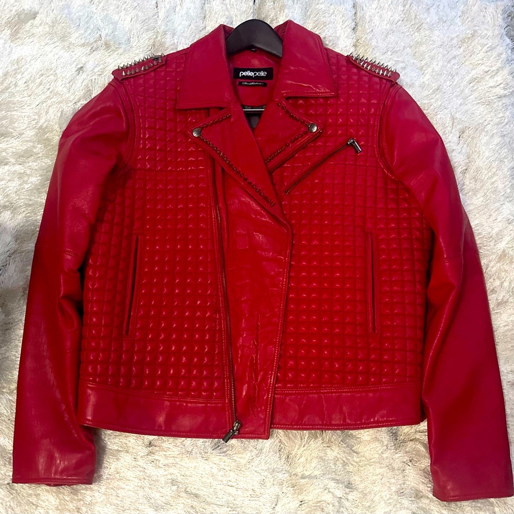 Red authentic Leather Pelle Pelle size 46 XL